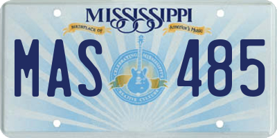 MS license plate MAS485