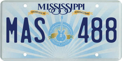 MS license plate MAS488