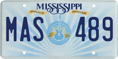 MS license plate MAS489