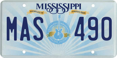 MS license plate MAS490