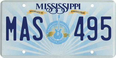 MS license plate MAS495