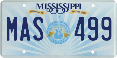 MS license plate MAS499