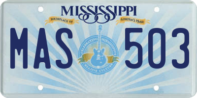 MS license plate MAS503