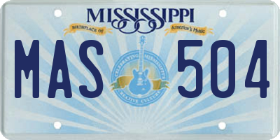 MS license plate MAS504