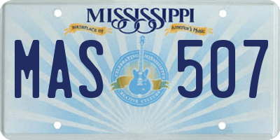 MS license plate MAS507