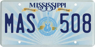 MS license plate MAS508