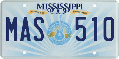 MS license plate MAS510