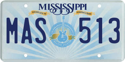 MS license plate MAS513