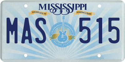 MS license plate MAS515