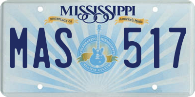 MS license plate MAS517