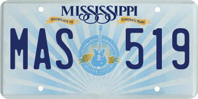 MS license plate MAS519