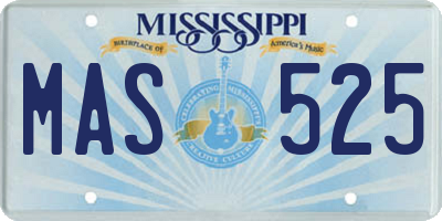 MS license plate MAS525