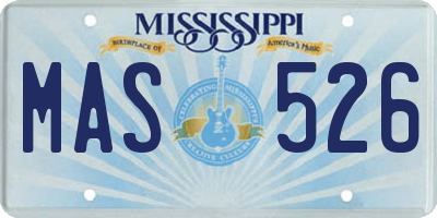 MS license plate MAS526