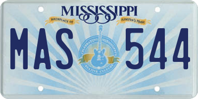 MS license plate MAS544