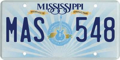 MS license plate MAS548