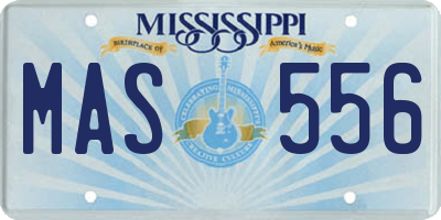MS license plate MAS556