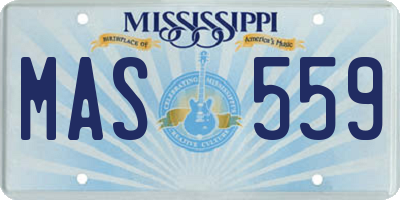 MS license plate MAS559