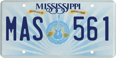 MS license plate MAS561