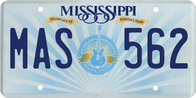 MS license plate MAS562