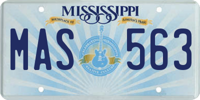 MS license plate MAS563