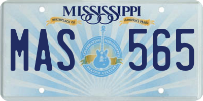 MS license plate MAS565