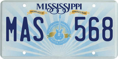 MS license plate MAS568