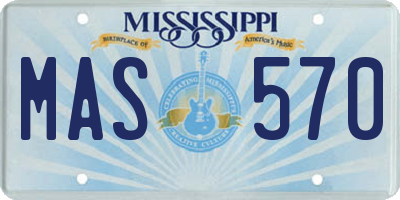 MS license plate MAS570