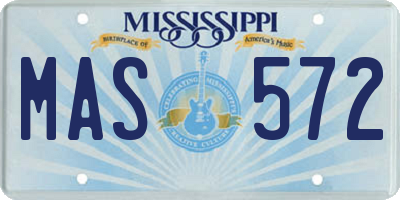 MS license plate MAS572