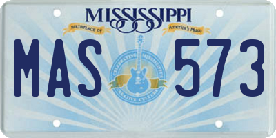 MS license plate MAS573
