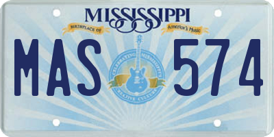 MS license plate MAS574