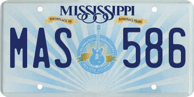 MS license plate MAS586