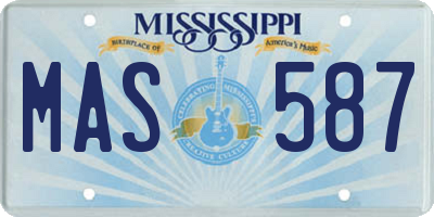 MS license plate MAS587