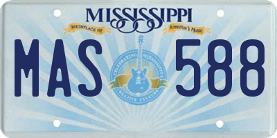 MS license plate MAS588