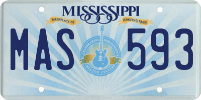 MS license plate MAS593