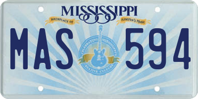 MS license plate MAS594