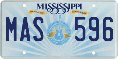MS license plate MAS596