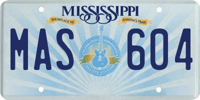 MS license plate MAS604