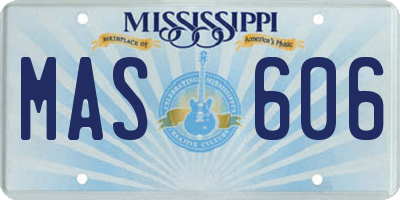 MS license plate MAS606