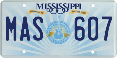MS license plate MAS607