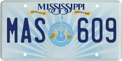 MS license plate MAS609