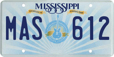 MS license plate MAS612