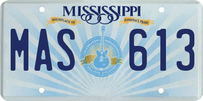MS license plate MAS613