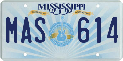 MS license plate MAS614