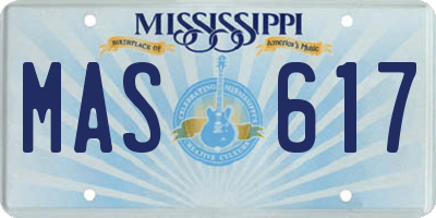 MS license plate MAS617