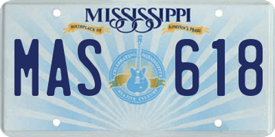 MS license plate MAS618