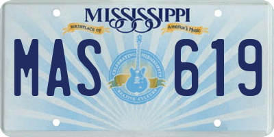 MS license plate MAS619