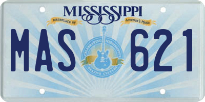 MS license plate MAS621