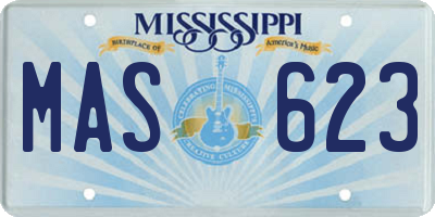 MS license plate MAS623