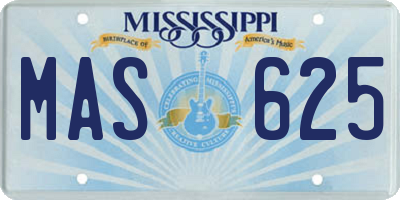 MS license plate MAS625