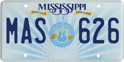MS license plate MAS626